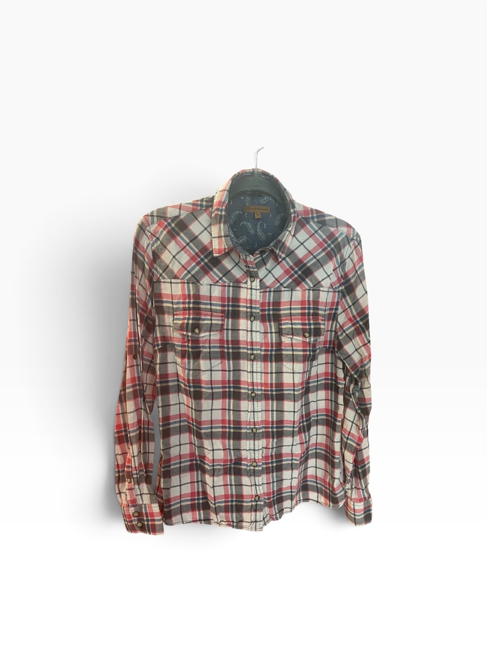 Jachs Red, Black & White Plaid Western Button-Down Shirt